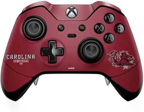 ملصق Skinit المخصص للألعاب متوافق مع وحدة تحكم Xbox One Elite - تصميم أحمر مرخص رسميًا من College South Carolina Gamecocks in Saudi Arabia