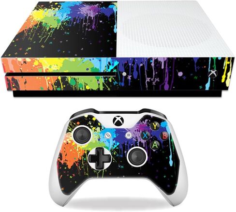 MightySkins Skin Compatible with Microsoft Xbox One S - Splatter | Protective, Durable, and Unique Vinyl Decal wrap Cover | Easy to Apply, Remove, and Change Styles | Made in The USA in Saudi Arabia