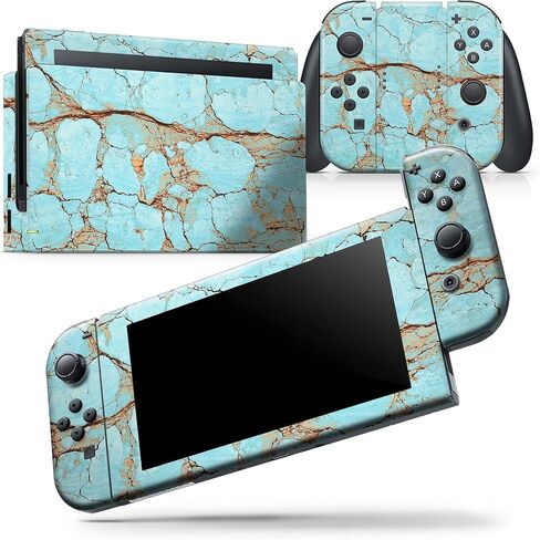 Design Skinz - Compatible with Nintendo DSi XL - Skin Decal Protective Scratch-Resistant Removable Vinyl Wrap Cover - Cracked Teal Stone in Saudi Arabia