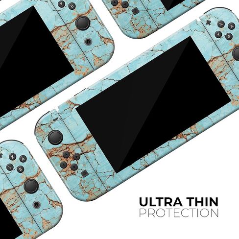 Design Skinz - Compatible with Nintendo DSi XL - Skin Decal Protective Scratch-Resistant Removable Vinyl Wrap Cover - Cracked Teal Stone in Saudi Arabia