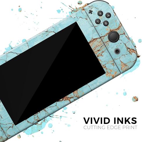 Design Skinz - Compatible with Nintendo DSi XL - Skin Decal Protective Scratch-Resistant Removable Vinyl Wrap Cover - Cracked Teal Stone in Saudi Arabia