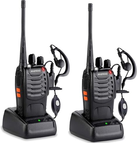 Baofeng Two Way Radios Long Range Walkie Talkies for Adults,16 Channel Handheld 2 Way Radio Rechargeable with Flashlight Li-ion Battery and Charger, 2 Pack in Saudi Arabia