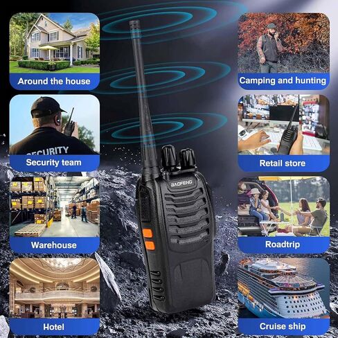 Baofeng Two Way Radios Long Range Walkie Talkies for Adults,16 Channel Handheld 2 Way Radio Rechargeable with Flashlight Li-ion Battery and Charger, 2 Pack in Saudi Arabia