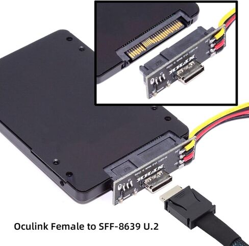 بطاقة محول PCB من chenyang U.2 U.3 SFF-8639 SSD إلى Slimline SFF-8654 مع كابل طاقة SATA 5 فولت/12 فولت لـ NVME PCIe PCI-Express SSD in Saudi Arabia