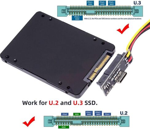 بطاقة محول PCB من chenyang U.2 U.3 SFF-8639 SSD إلى Slimline SFF-8654 مع كابل طاقة SATA 5 فولت/12 فولت لـ NVME PCIe PCI-Express SSD in Saudi Arabia
