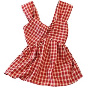 Milumia Women's Floral Striped Wide Strap Twsit Front Peplum Top Criss Cross Flare Ruffle Hem Tank Tops in Kuwait
