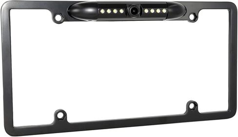 License Plate Backup Camera KASIONVI Rear View Camera 150° Viewing Angle Universal US Car License Plate Frame Mount Waterproof with 8 LED Light Night visaion Camera in Saudi Arabia