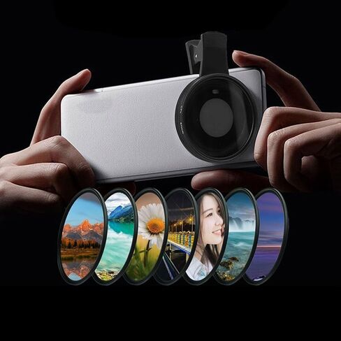 37mm Clip-on Cell Phone Lens Adjustable Density Filter with Phone Clip for iPhone for Samsung Android Smartphones in Saudi Arabia
