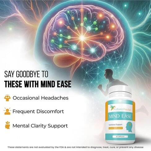 مكمل لتخفيف الصداع النصفي - كبسولات جذر الزبدة والريبوفلافين والمغنيسيوم والينسون خالية من PA - مزيج فريد من نوعه من مكملات الصداع النصفي الأصلية من Mind Ease يوفر الوقاية من الصداع النصفي - 60 قطعة in Kuwait