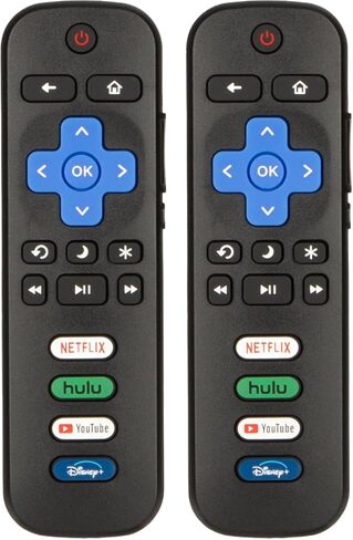 (Pack of 2) Replacement Remote for Roku TV, TCL, Hisense, Onn Roku TV, Not Compatible with Roku Stick, Box, Player, No Setup Required in Saudi Arabia