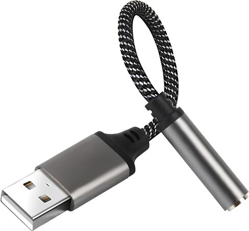 USB to 3.5mm Audio Headphone Jack Adapter, USB to Aux Adapter 3.5mm Female, External Sound Card Converter for Headphones, PC, Laptops, Desktops,PS4, PS5 and More Device in Saudi Arabia
