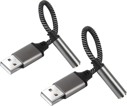 USB to 3.5mm Audio Headphone Jack Adapter, USB to Aux Adapter 3.5mm Female, External Sound Card Converter for Headphones, PC, Laptops, Desktops,PS4, PS5 and More Device in Saudi Arabia