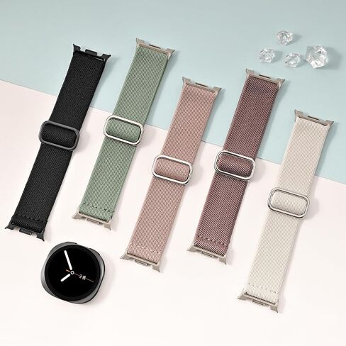 5 Pack Stretchy Nylon Bands Compatible with Samsung Galaxy Watch 8 Band 40mm 44mm/Galaxy Watch 8 Classic 46mm, Solo Loop Soft Elastic Sport Strap Replacement Wristbands for Women Men in Kuwait