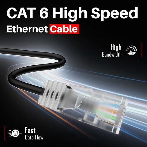 كابل إيثرنت CAT6 رفيع بطول 6 أقدام (6 حزم)، كابل تصحيح Cat 6، 1 جيجابت في الثانية، كابلات شبكة الإنترنت، كابلات Cat6 Cat5e فائقة النحافة، UTP، لجهاز التوجيه، المودم، المحول، وحدات تحكم الألعاب، التلفزيون، الخادم، غرفة الكمبيوتر in Kuwait