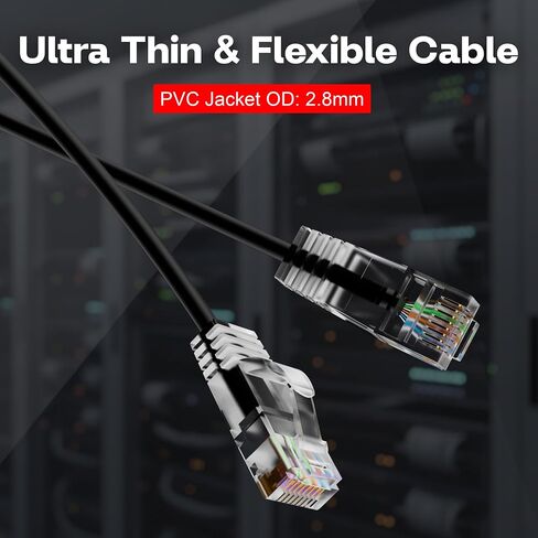 كابل إيثرنت CAT6 رفيع بطول 6 أقدام (6 حزم)، كابل تصحيح Cat 6، 1 جيجابت في الثانية، كابلات شبكة الإنترنت، كابلات Cat6 Cat5e فائقة النحافة، UTP، لجهاز التوجيه، المودم، المحول، وحدات تحكم الألعاب، التلفزيون، الخادم، غرفة الكمبيوتر in Kuwait