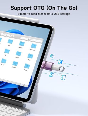 محول USB C إلى USB 3 حزم، محول USB 3.0 5 جيجابت في الثانية من النوع C ذكر إلى USB أنثى متوافق مع MacBook Pro/Air، iPad، iPhone 15/15 Pro Max، Samsung S24/S23/S22/S21، لوحة المفاتيح، ماوس أرجواني شفاف in Saudi Arabia