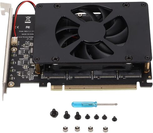 بطاقة محول SUNGOOYUE Anwintek PCIe SSD مع سرعة نقل 4x32 جيجابت في الثانية، ودعم M.2 NVME، وسبائك الألومنيوم، ومروحة تبريد مدمجة لأنظمة 8/10 in Saudi Arabia