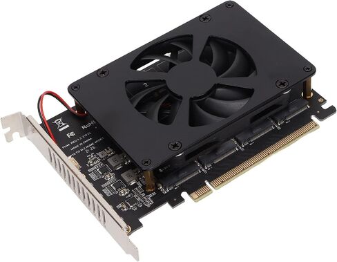 بطاقة محول SUNGOOYUE Anwintek PCIe SSD مع سرعة نقل 4x32 جيجابت في الثانية، ودعم M.2 NVME، وسبائك الألومنيوم، ومروحة تبريد مدمجة لأنظمة 8/10 in Saudi Arabia