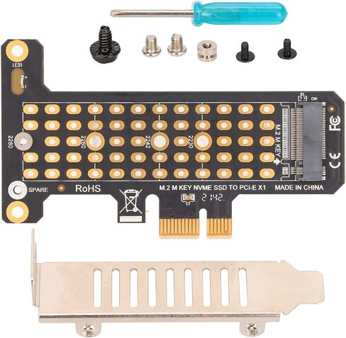 بطاقة محول SUNGOOYUE NVMe M.2 إلى PCIe، مادة PCB سوداء، متوافقة مع 2230-2280 SSD، مشتت حراري من الألومنيوم، لألعاب الكمبيوتر المكتبي in Saudi Arabia
