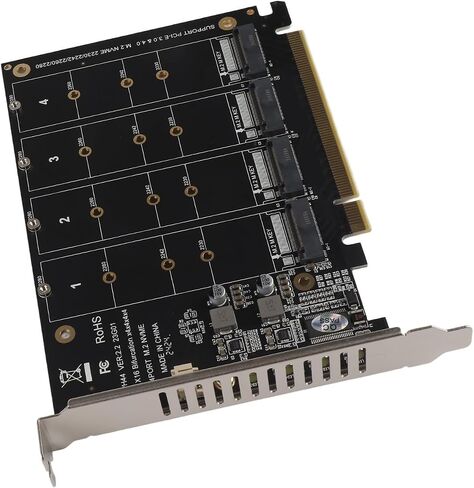 بطاقة محول SUNGOOYUE PH44 PCIe M.2 NVME SSD مع سرعة نقل 4 × 32 جيجابت في الثانية، ومؤشرات LED، وإدارة الطاقة العالية، متوافقة مع أجهزة PCIe (ph44) in Saudi Arabia