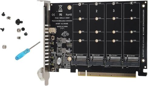 بطاقة محول SUNGOOYUE PH44 PCIe M.2 NVME SSD مع سرعة نقل 4 × 32 جيجابت في الثانية، ومؤشرات LED، وإدارة الطاقة العالية، متوافقة مع أجهزة PCIe (ph44) in Saudi Arabia