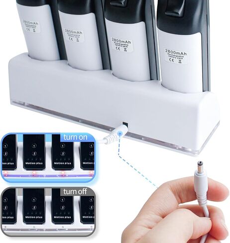 OSTENT Charger Dock Station + 4 Battery Packs for Nintendo Wii Remote Controller Color White in Saudi Arabia