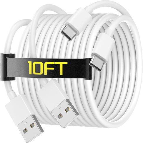 10FT Car Carplay Cable for iPhone 16 15, 2 Pack 10FT USB A to USB C Car Charger Cable Cord Compatible for iPhone 16/16 Plus/16 Pro/16 Pro Max/15/15 Plus/15 Pro/15 Pro Max in Saudi Arabia
