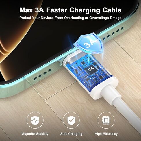 10FT Car Carplay Cable for iPhone 16 15, 2 Pack 10FT USB A to USB C Car Charger Cable Cord Compatible for iPhone 16/16 Plus/16 Pro/16 Pro Max/15/15 Plus/15 Pro/15 Pro Max in Saudi Arabia