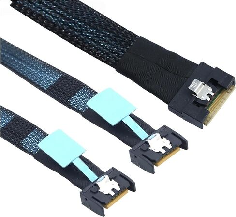 ZHANGLH 1M-PCI-E Ultraport Slimline S * A * S 4.0 SFF-8654 8i 74pin إلى Dual 2X MCIO 4X 4i 8654 38Pin كابل الاتصال الداخلي للخادم in Kuwait
