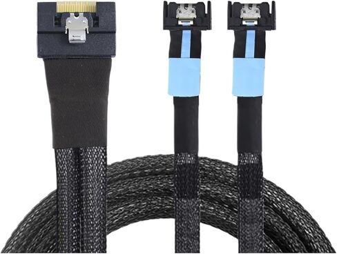 ZHANGLH 1M-PCI-E Ultraport Slimline S * A * S 4.0 SFF-8654 8i 74pin إلى Dual 2X MCIO 4X 4i 8654 38Pin كابل الاتصال الداخلي للخادم in Kuwait