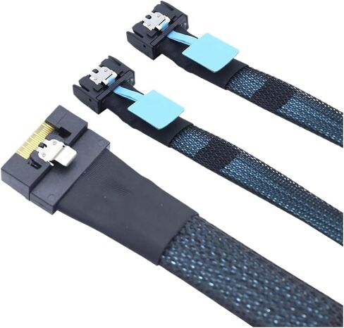 ZHANGLH 1M-PCI-E Ultraport Slimline S * A * S 4.0 SFF-8654 8i 74pin إلى Dual 2X MCIO 4X 4i 8654 38Pin كابل الاتصال الداخلي للخادم in Kuwait