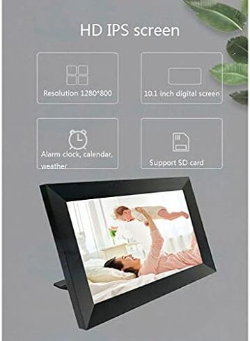 إطار صور رقمي واي فاي ذكي مقاس 10 بوصات، وزاوية عرض IPS 178 درجة، وذاكرة 16 جيجابايت، ويدعم بطاقة SD، ويتميز بوظائف المنبه والتقويم. in Kuwait