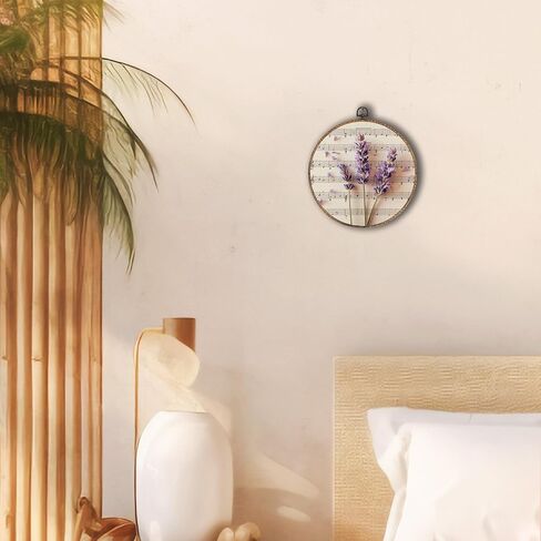 Tzhim Vintage Pink Peony Floral Round Wall Art ، رث أنيقة زهرة جولة جدار ديكور مؤطرة ، رفيع الزهر العتيقة الجدران الجدران للمنحوتات لمزرعة غرفة المعيشة غرفة نوم ، 10x10 بوصة in Kuwait