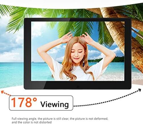 إطار صور رقمي واي فاي 10 بوصة - شاشة لمس IPS HD، سعة تخزين 16 جيجابايت، تطبيق مدمج لتوقعات الطقس ومشغل فيديو in Saudi Arabia