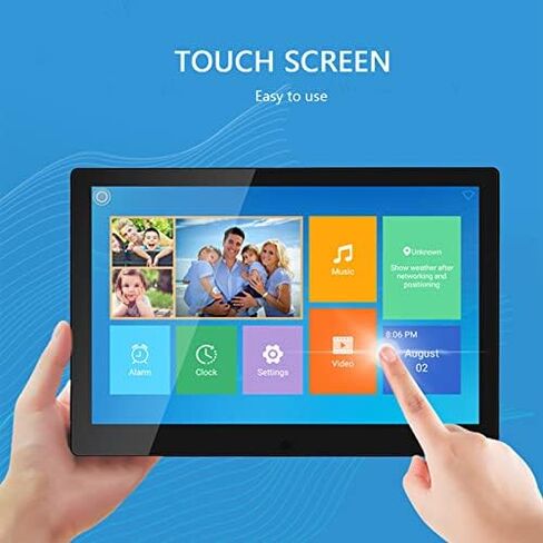 إطار صور رقمي واي فاي 10 بوصة - شاشة لمس IPS HD، سعة تخزين 16 جيجابايت، تطبيق مدمج لتوقعات الطقس ومشغل فيديو in Saudi Arabia
