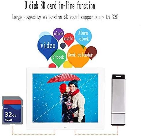 12-inch 720P IPS Digital Photo Frame, Ultra-Thin Wall-Mounted Frame, with Remote Control, 1024x768 high-Definition Display. in Saudi Arabia