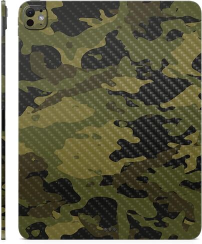 Carbon Fiber Skin Compatible with Apple iPad Pro 13 (M4) 2024 - Green Camouflage - Premium 3M Vinyl Protective Decal Cover - Easy to Apply | Crafted in The USA by MightySkins in Saudi Arabia