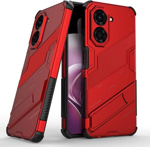 حافظة واقية من الدرجة العسكرية لهاتف Redmi A5 4G، غطاء حامل مقاوم للصدمات 2 في 1 لهاتف Redmi A5 4G، أحمر in Kuwait