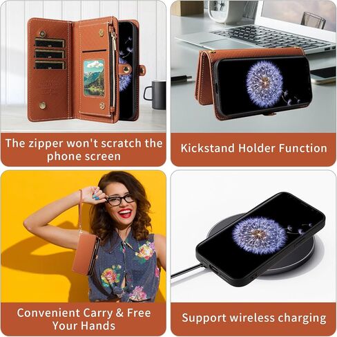 حافظة هاتف Asuwish لهاتف Samsung Galaxy S9 Plus مزودة بسحاب وغطاء خلوي قابل للفصل مع واقي شاشة من الزجاج المقسى وحزام حبل طويل وحامل بطاقات قلاب S9+ 9S 9+ S 9 9plus S9plus نسائي أخضر in Saudi Arabia