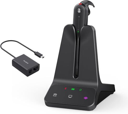 Yealink DECT Wireless Headset WH63 E2 UC & EHS62 Adapter,Compatible with Cisco/Avaya/Poly/Grandstream Desk Phone in Saudi Arabia