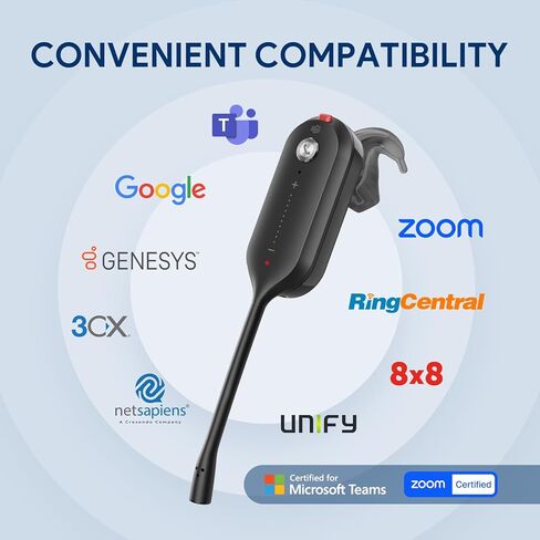 Yealink DECT Wireless Headset WH63 E2 UC & EHS62 Adapter,Compatible with Cisco/Avaya/Poly/Grandstream Desk Phone in Saudi Arabia