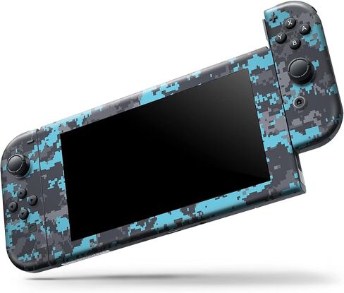 Design Skinz - متوافق مع Nintendo DSi XL - غطاء حماية من الفينيل مقاوم للخدش وقابل للإزالة - فيروزي ساطع ورمادي مموه رقمي in Saudi Arabia