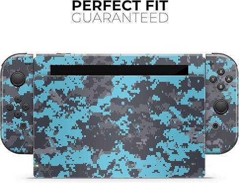 Design Skinz - متوافق مع Nintendo DSi XL - غطاء حماية من الفينيل مقاوم للخدش وقابل للإزالة - فيروزي ساطع ورمادي مموه رقمي in Saudi Arabia