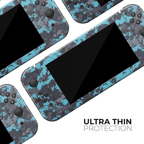 Design Skinz - متوافق مع Nintendo DSi XL - غطاء حماية من الفينيل مقاوم للخدش وقابل للإزالة - فيروزي ساطع ورمادي مموه رقمي in Saudi Arabia