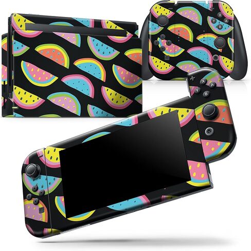 Design Skinz - متوافق مع Nintendo DSi XL - غطاء حماية من الفينيل مقاوم للخدش وقابل للإزالة - شرائح البطيخ الرجعية الزاهية in Saudi Arabia