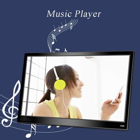 1280x800 Full HD Digital Photo Frame, 16:9 IPS Display, Music and Video Player, Calendar, Alarm Clock, Automatic Timer, White. in Saudi Arabia
