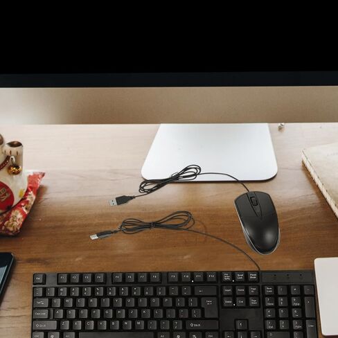 DOITOOL Wired Keyboard and Mouse Combo - Full-Sized USB Computer Keyboard and Optical Wired Mouse for Computer, Laptop, PC, Notebook and School Work (1 Pack) in Saudi Arabia