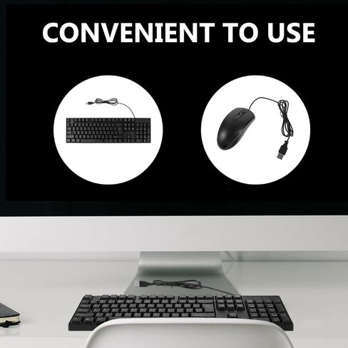 DOITOOL Wired Keyboard and Mouse Combo - Full-Sized USB Computer Keyboard and Optical Wired Mouse for Computer, Laptop, PC, Notebook and School Work (1 Pack) in Saudi Arabia