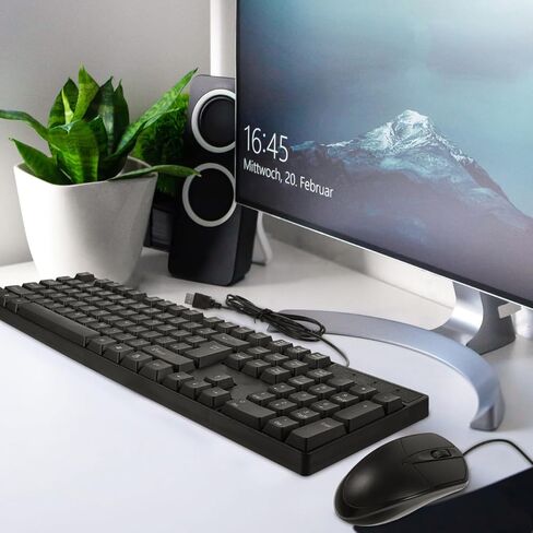 DOITOOL Wired Keyboard and Mouse Combo - Full-Sized USB Computer Keyboard and Optical Wired Mouse for Computer, Laptop, PC, Notebook and School Work (1 Pack) in Saudi Arabia