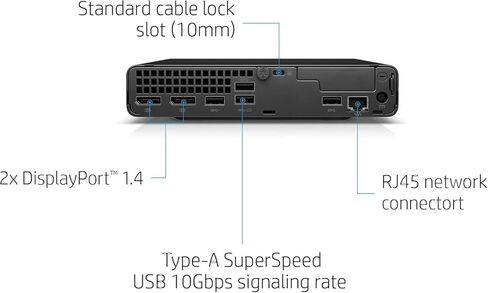 HP EliteDesk 800 G6 Mini PC Desktop Win 11 Pro، كمبيوتر صغير Intel Gen 10th Core i5-10500T، ذاكرة الوصول العشوائي 16 جيجابايت، 256 جيجابايت SSD، دعم 4K، Displayport، RJ-45، Wi-Fi، BT (متجدد) in Saudi Arabia